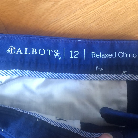 Talbots navy blue with white anchor print chinos 12 - Picture 5 of 7